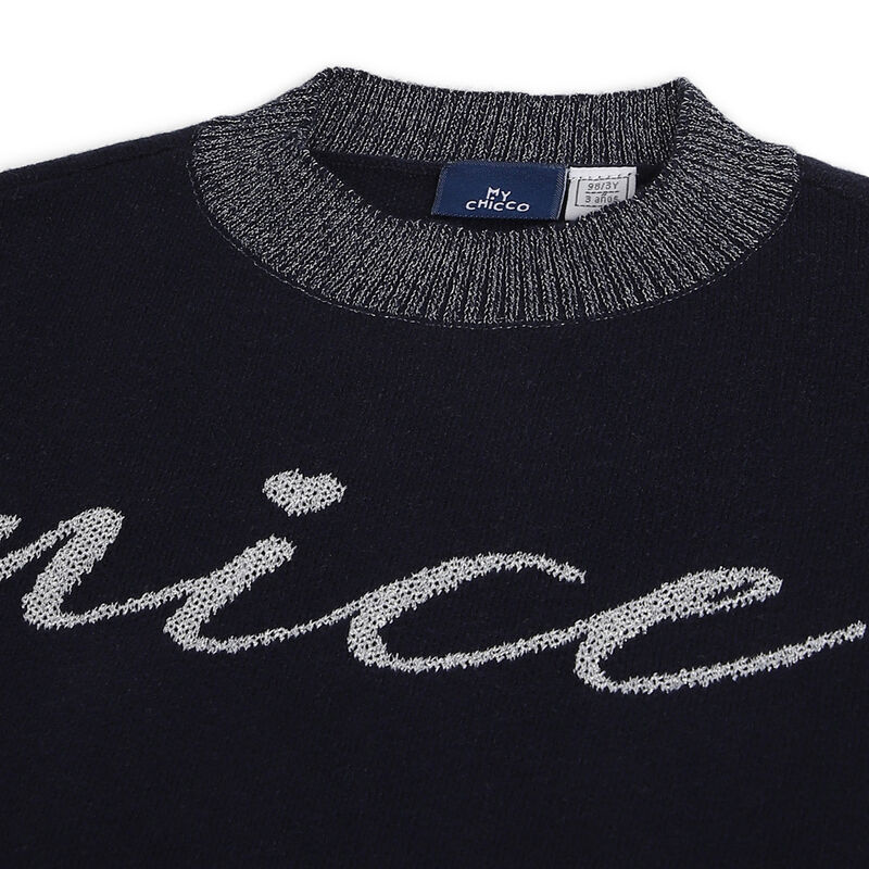 Girls Dark Blue Applique Pullover image number 2